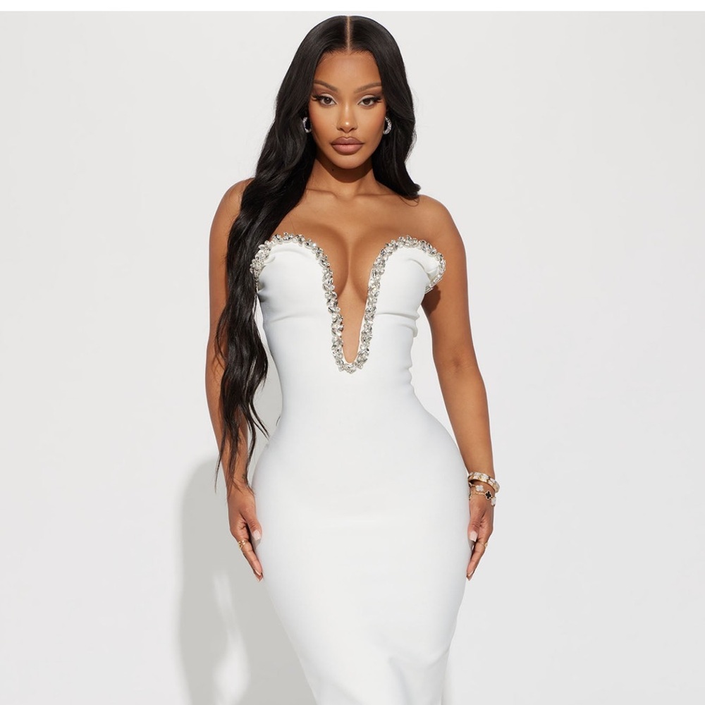 Fashion Nova Sweetest  Heart Embellished Midi Dress